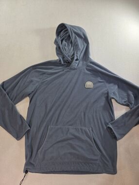 Howler Bros Hoodie Large Blue Grid Waffle Pullover Outdoor